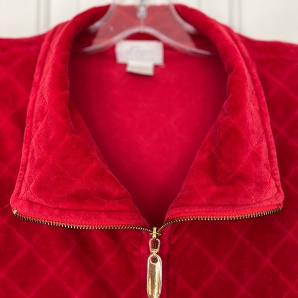 Vintage Quilted Velour Lingerie Nordstrom L Red Gold - Picture 8 of 16